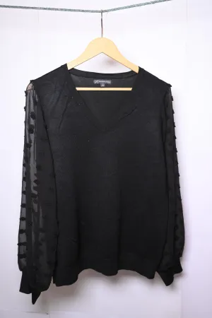 Adrianna Papell Black Sweatshirt - Large