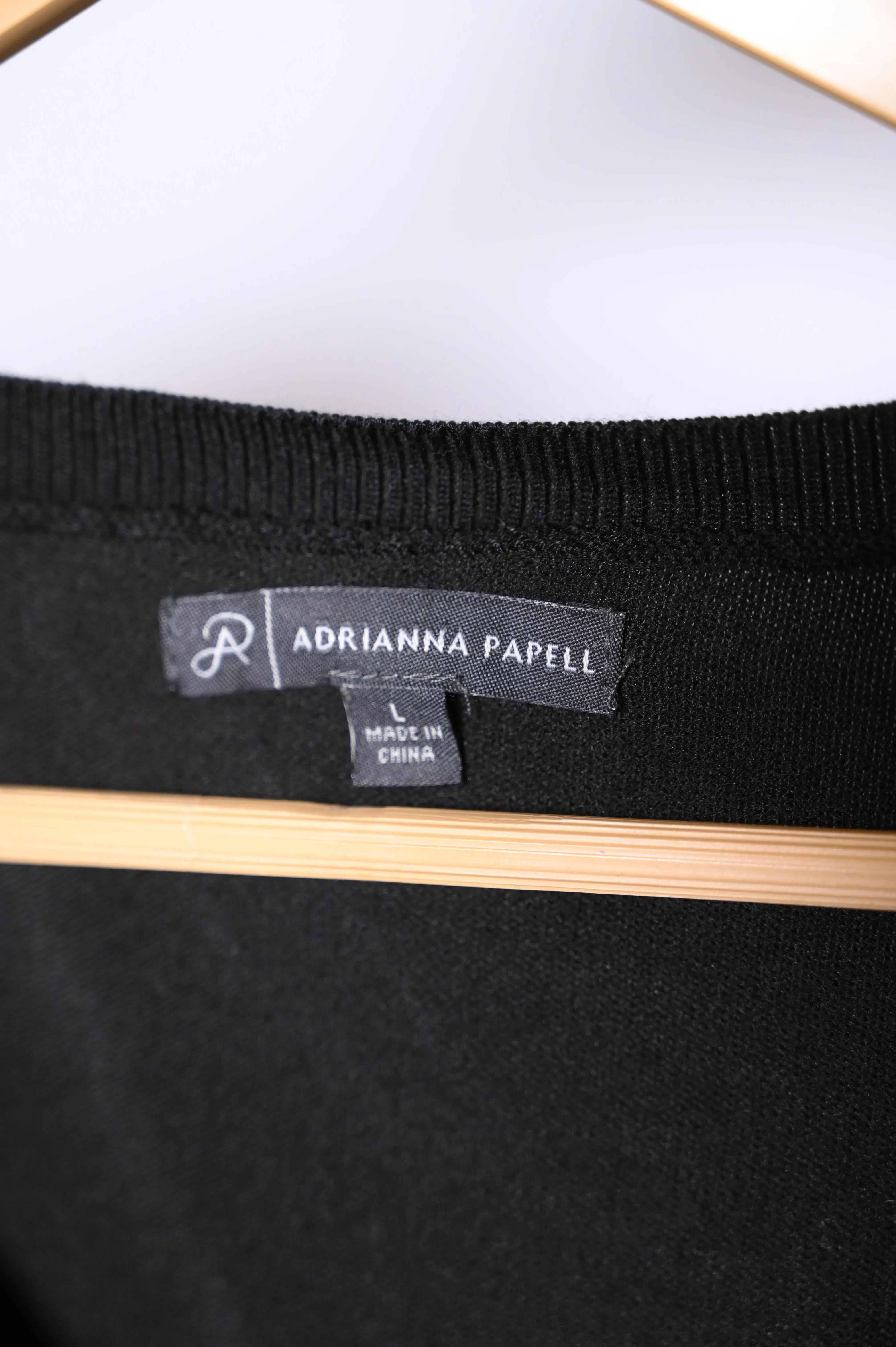 Adrianna Papell Black Sweatshirt - Large