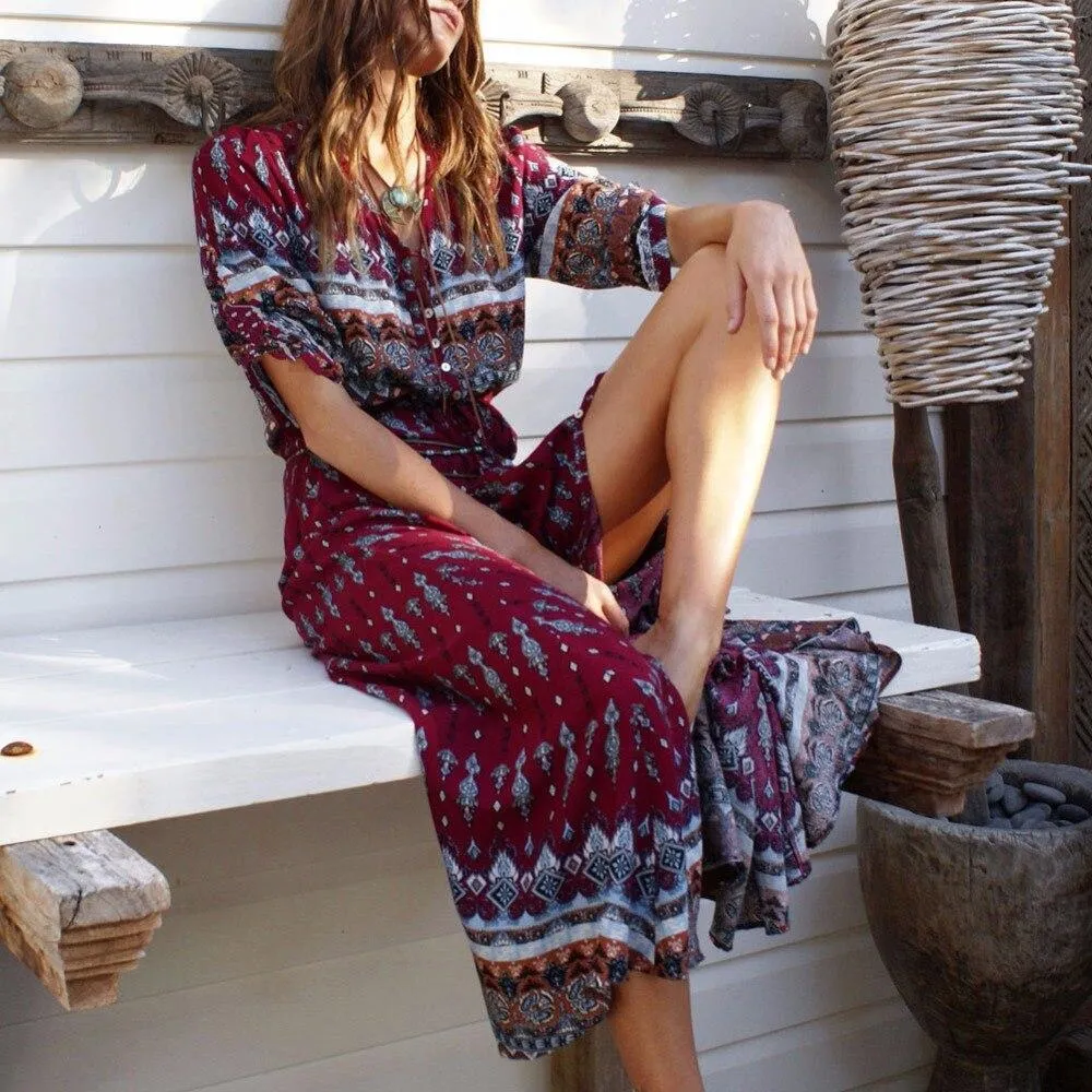 Alyssa - Long Bohemian Style Dress