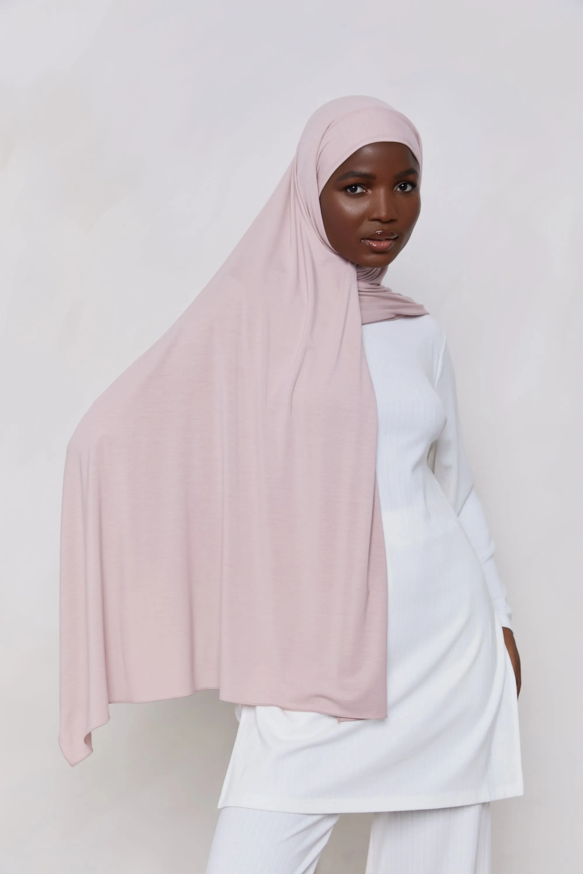 Bamboo Jersey Hijab - Dusty Rose