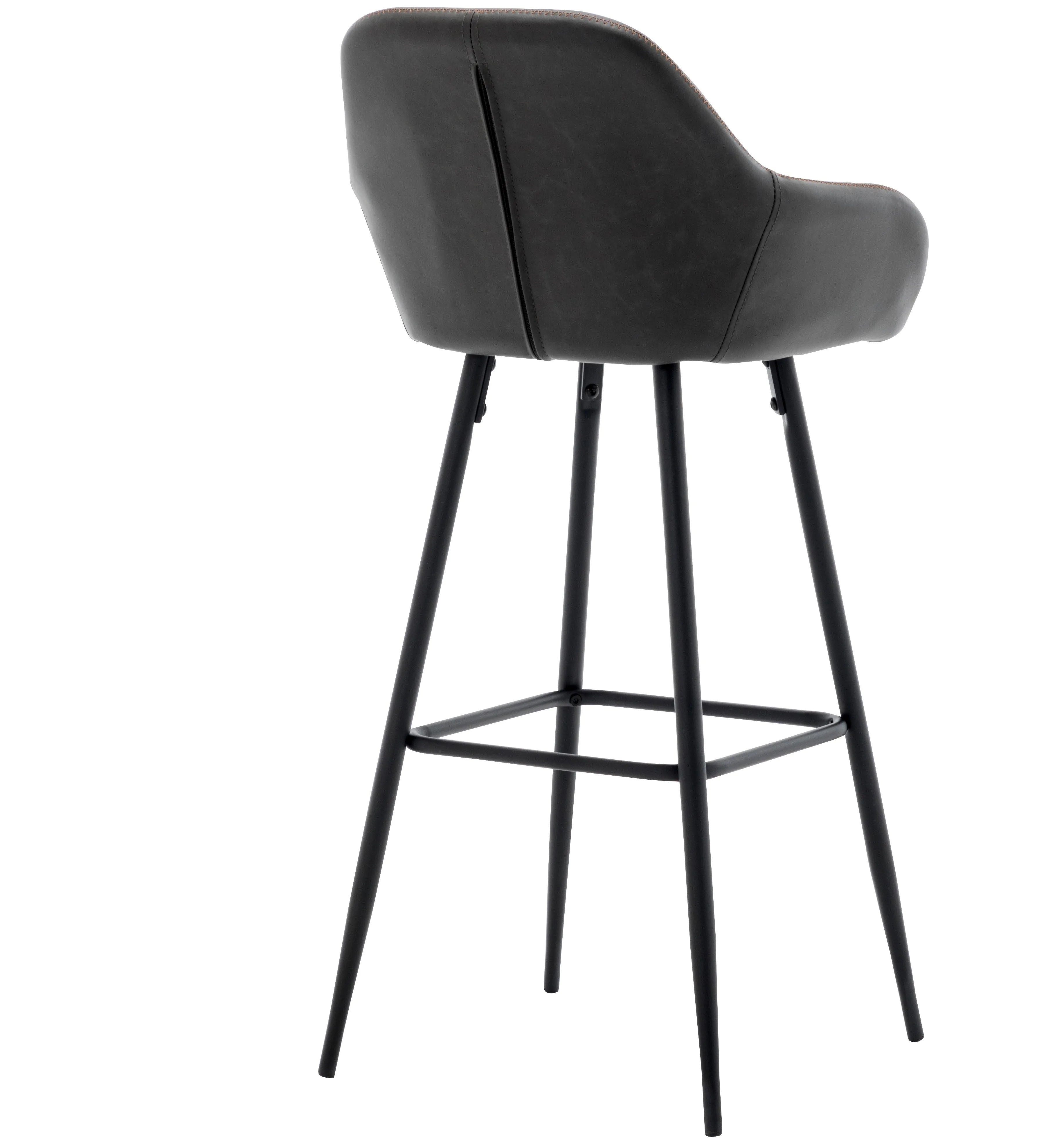 BTExpert Counter Height Barstools 29 inch Bucket Upholstered Dark Gray Accent Dining Bar Chair