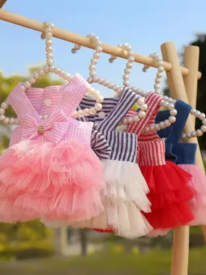 Chic Bowknot Cute Ruffle Dog Summer Dress