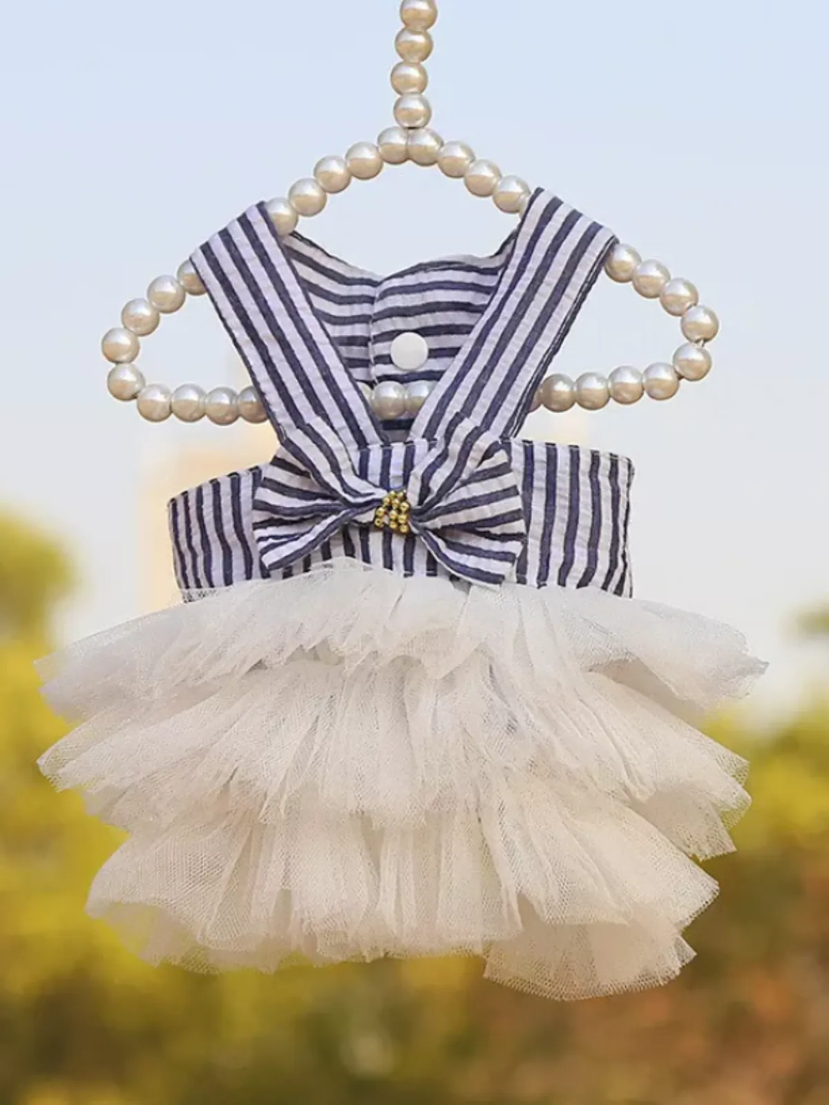 Chic Bowknot Cute Ruffle Dog Summer Dress