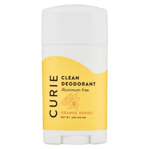 Curie Natural Deodorant Stick for Men and Women, Aluminum-Free, Orange Neroli, 2 oz