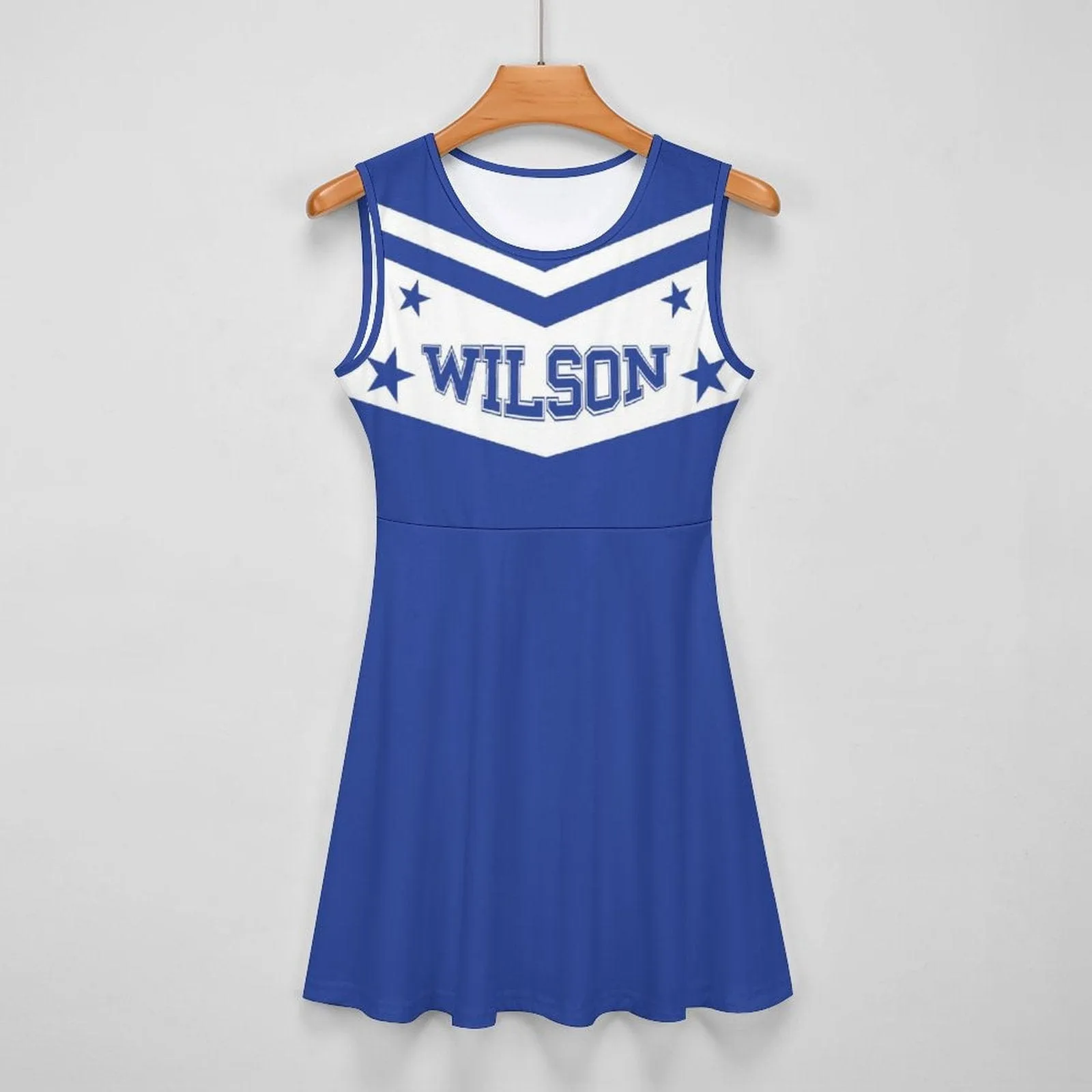 Custom Name Blue Cheerleader Costume Cheerleading Uniform Outfit