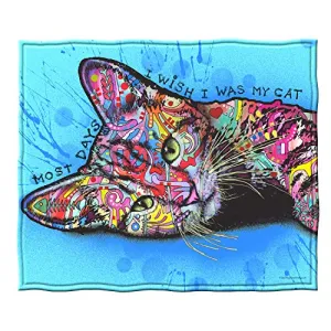 Dawhud Direct Colorful Cat Fleece Blanket Soft 50x60 Inch Ideal for Cat Lovers