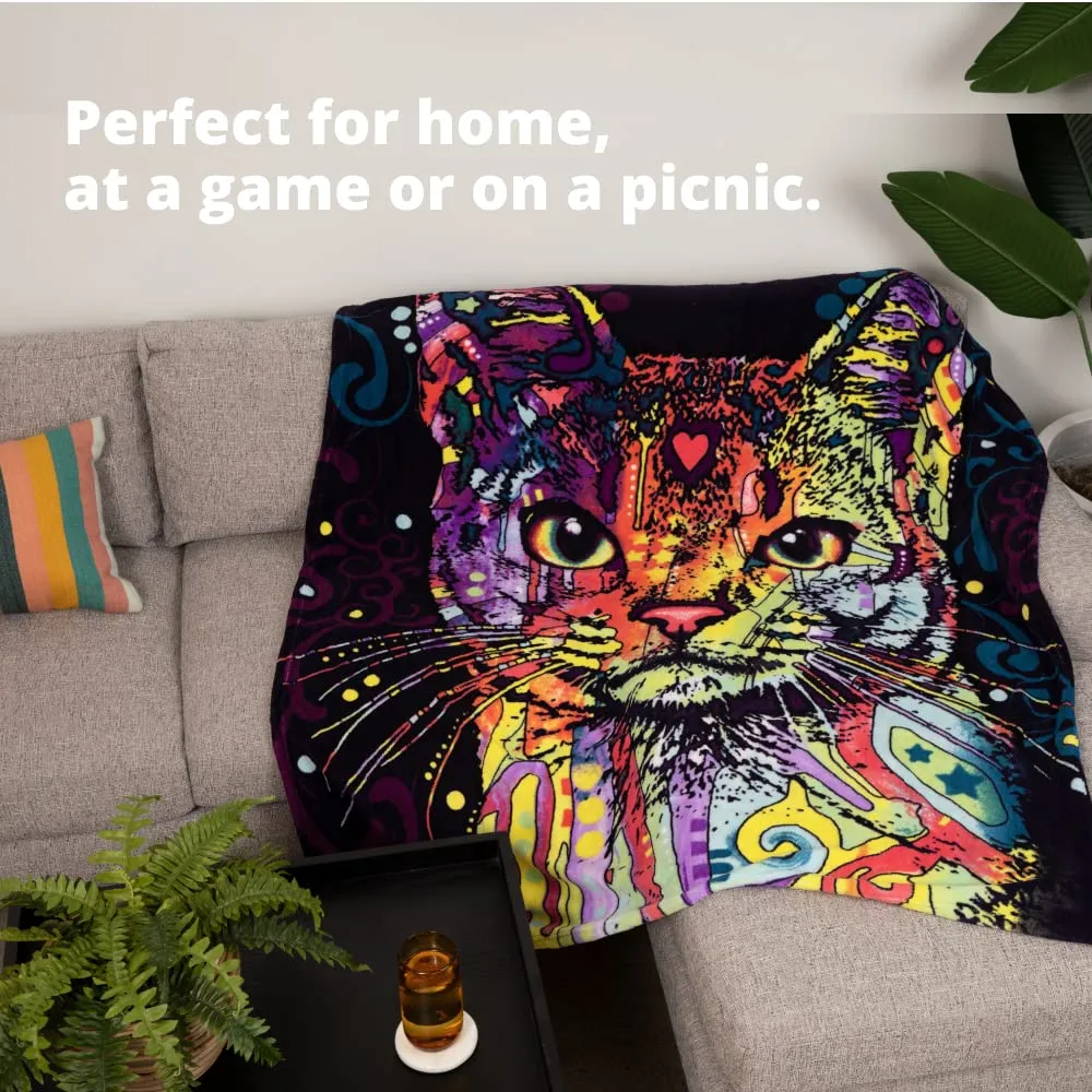 Dean Russo Confident Cat Fleece Throw Blanket