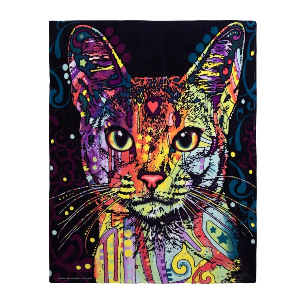 Dean Russo Confident Cat Fleece Throw Blanket