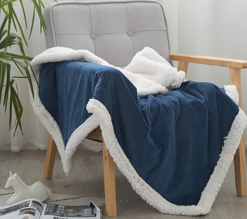 Double blankets spring and autumn warm nap blanket