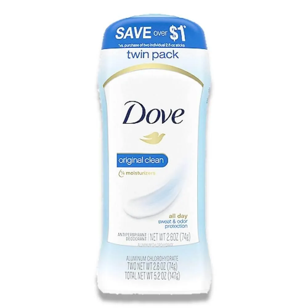 Dove - Invisible Solid Antiperspirant Deodorant Stick, Original Clean, Twin Pack - 2.6 Oz - 6 Pack