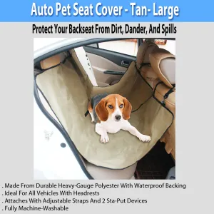 Durable Tan Auto Pet Seat Cover - Large Size for All Vehicles