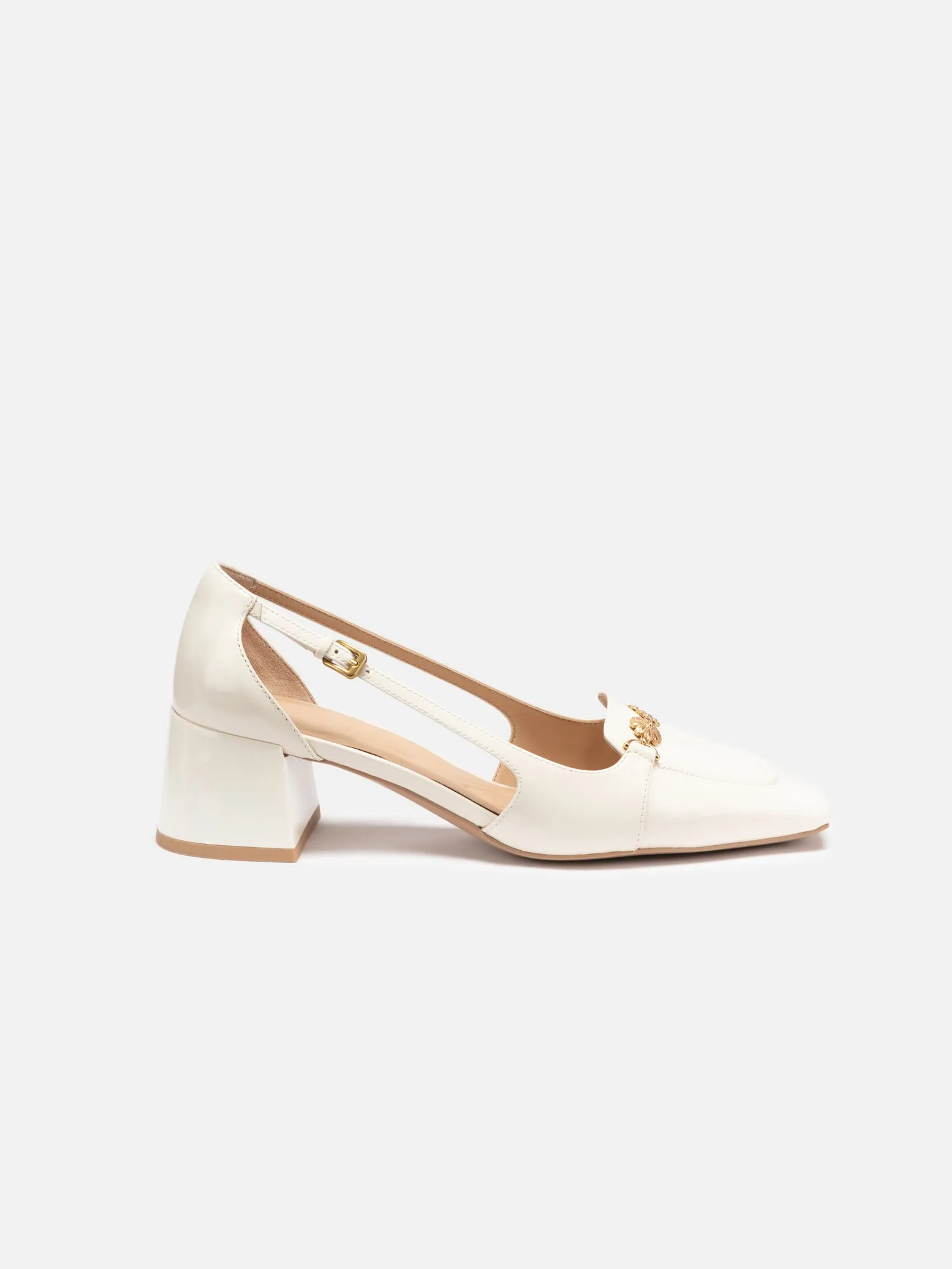 EP YAYING Cowhide Square Heel Loafers