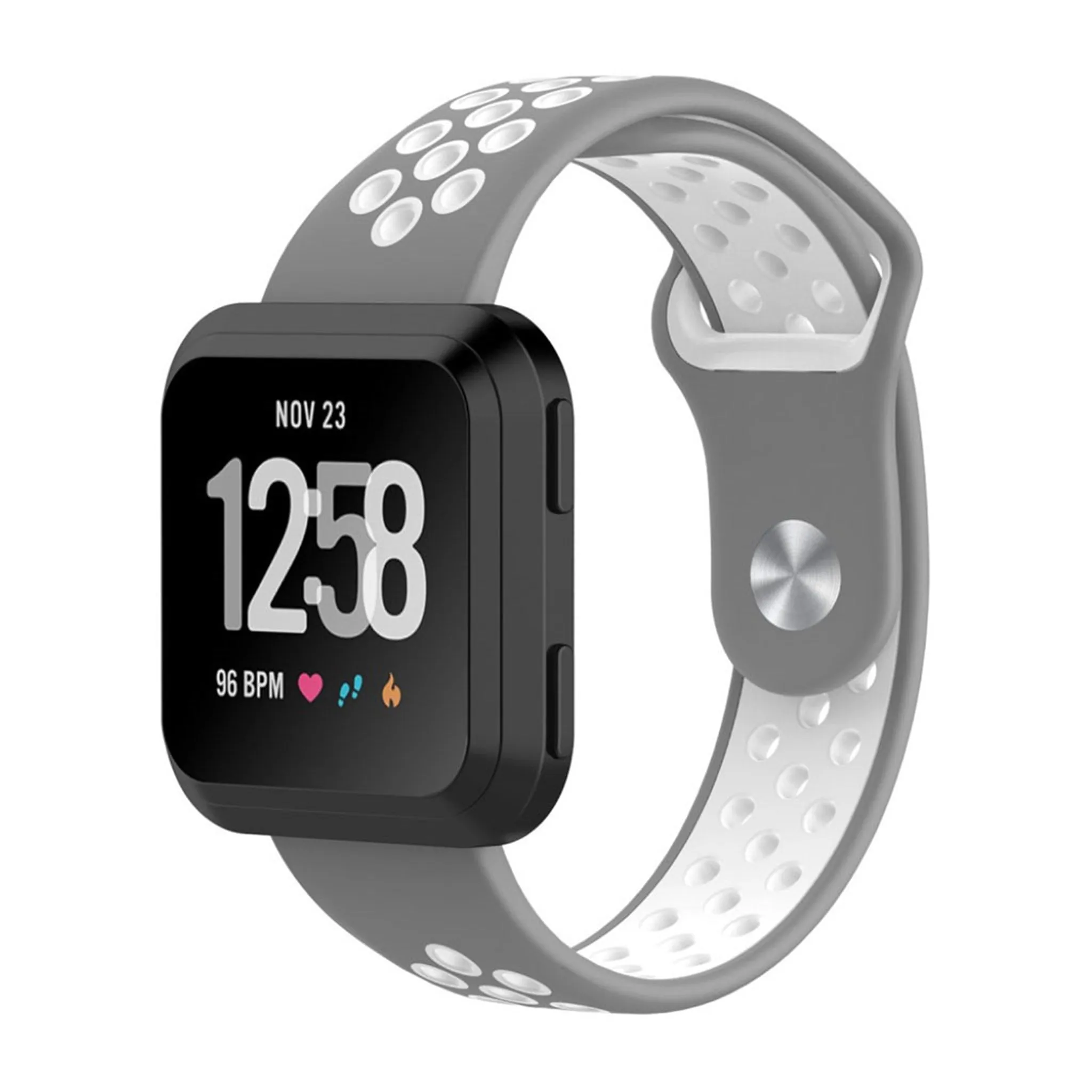 Fitbit Versa two-color breathable watchband replacement - Grey / White