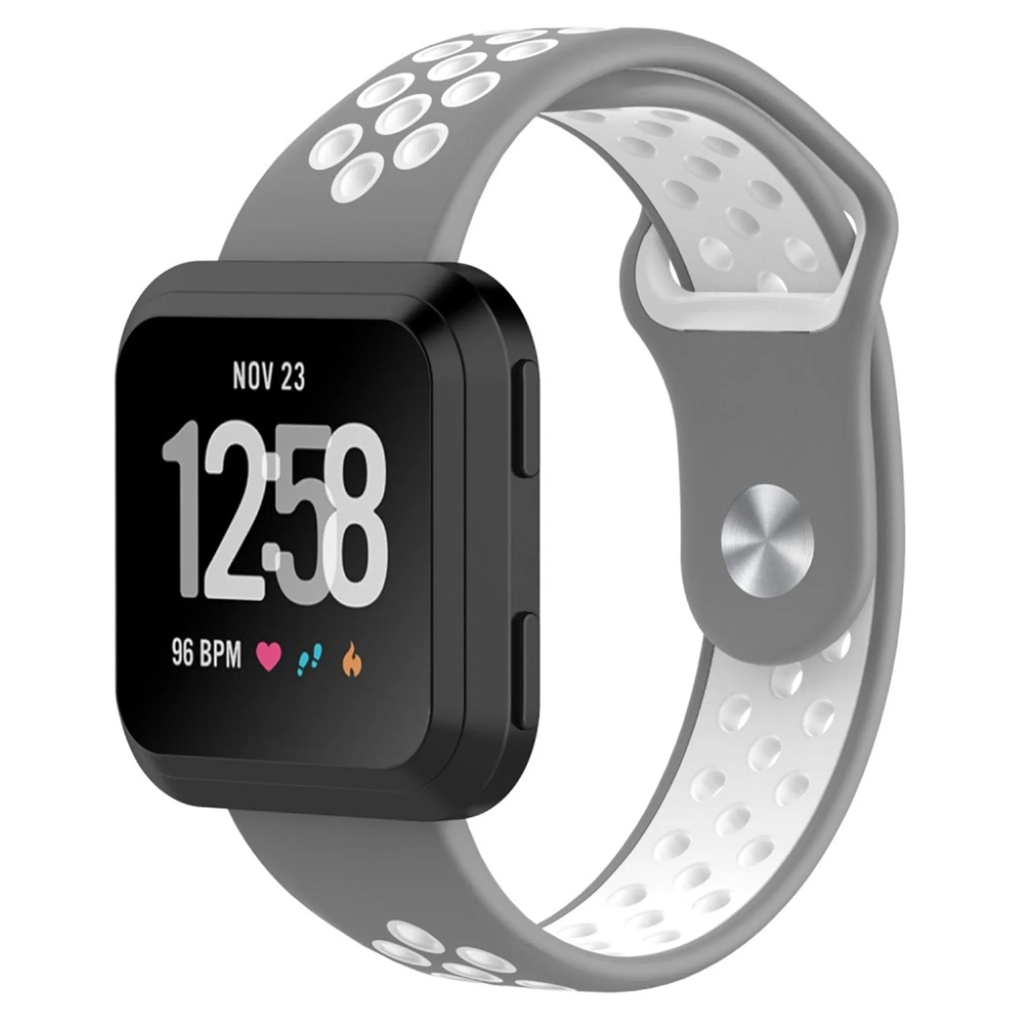 Fitbit Versa two-color breathable watchband replacement - Grey / White