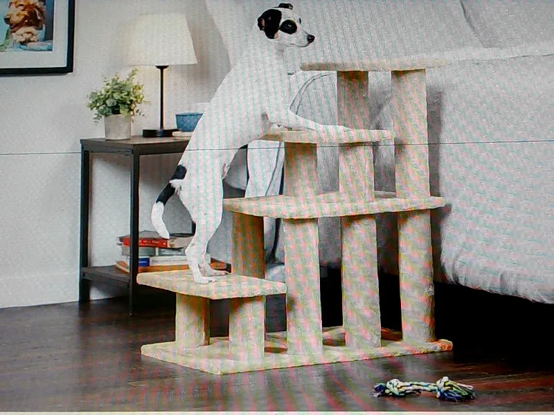 Furhaven Steady Paws 4-Step Pet Stairs - Cream