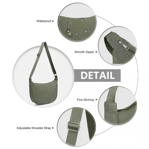 Green Portable Water-resistant Nylon Crossbody Bag with Comfortable Cotton Strap - Trendy & Durable Everyday Bag