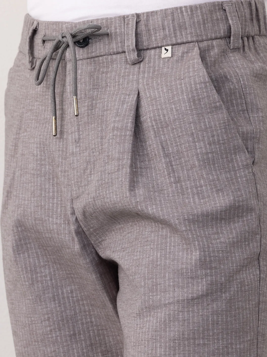 Grey Striped Loose pants