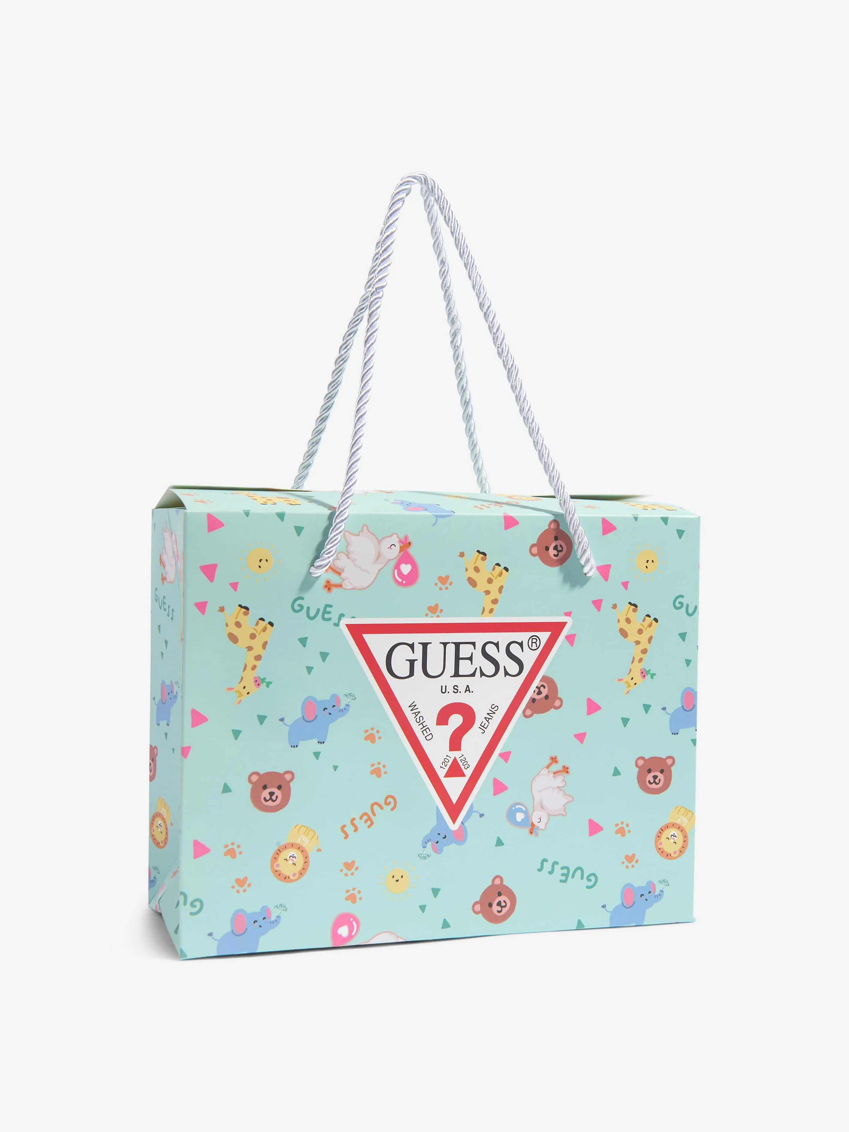 Guess Baby Logo Babygrow in Beige