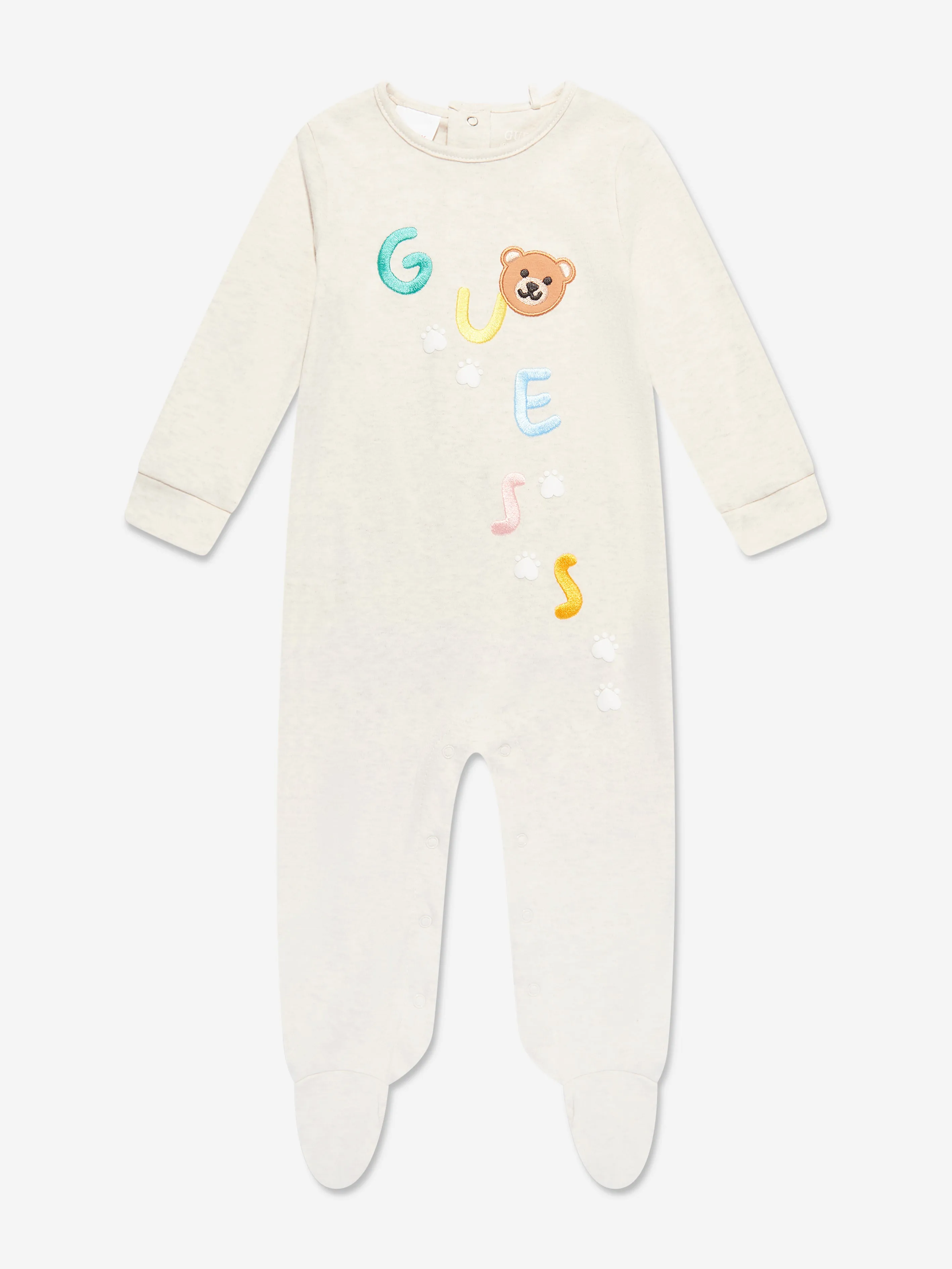 Guess Baby Logo Babygrow in Beige