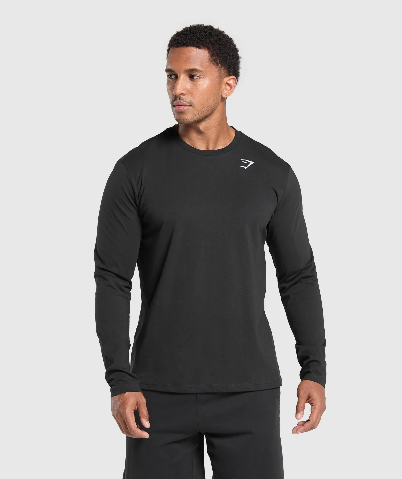 Gymshark Crest Long Sleeve T-Shirt - Black