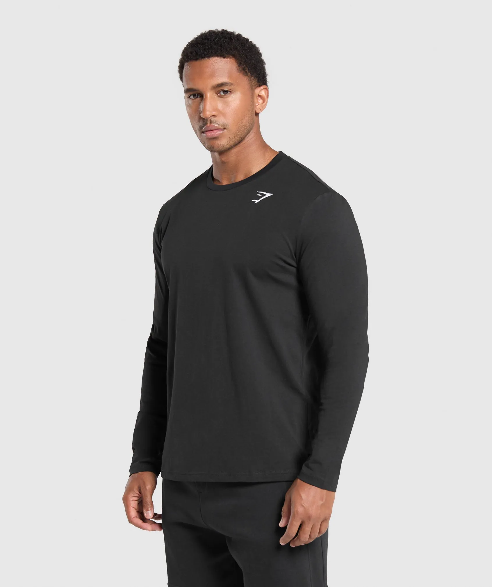 Gymshark Crest Long Sleeve T-Shirt - Black