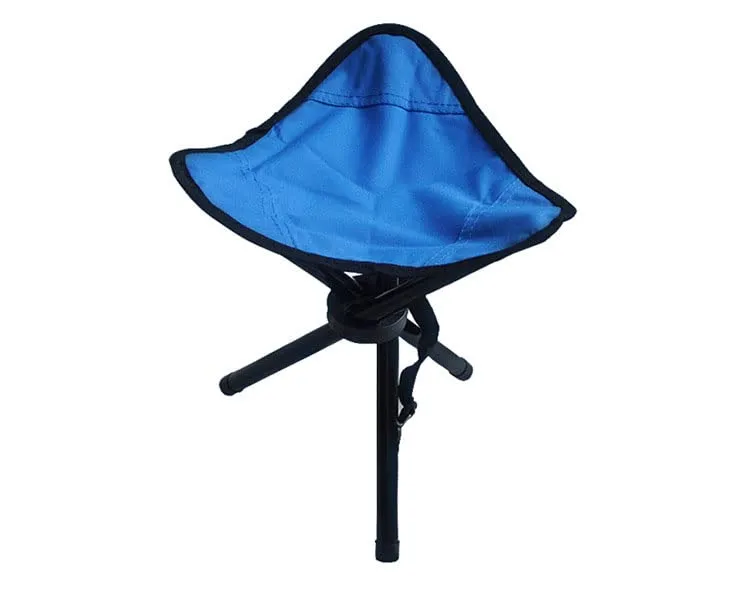 Homestic Portable Portable Stool for Travelling|Foldable Outdoor Sitting Chair|Tripod 3 Leg Chair for Camping, Picnic, Hiking|Blue|