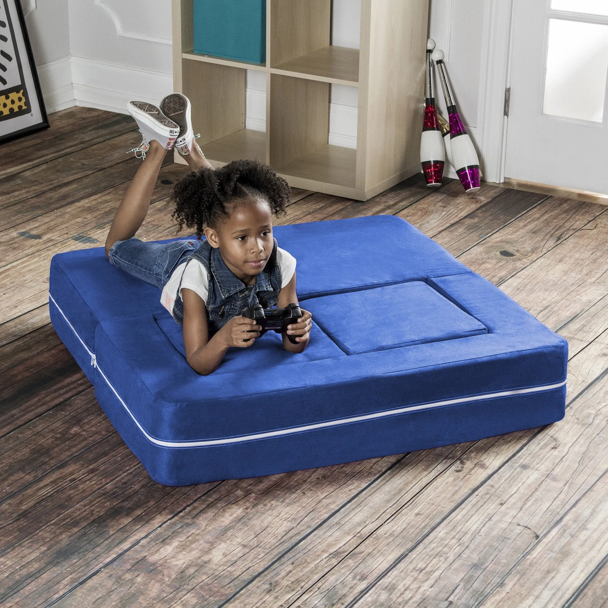 Jaxx Zipline Modular Kid's Loveseat and Ottoman