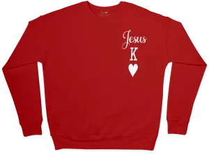 Jesus King of Hearts Sweatshirt - Cozy and Inspirational, Unisex Fit