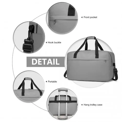 Kono Lightweight Multi-Purpose Sports Travel Duffel Bag - Grey | Versatile, Durable, Stylish