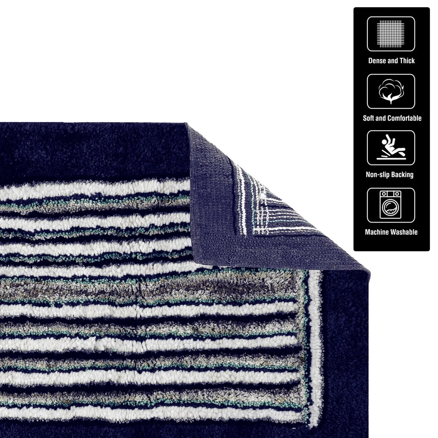 Kuber Industries Runner | Bedside Runner for Bedroom | Runner for Living Room | Micro Border Carpet Runner for Home | Anti Skid Carpet Rug Mat | Kitchen Runner | 22x55 | Gray