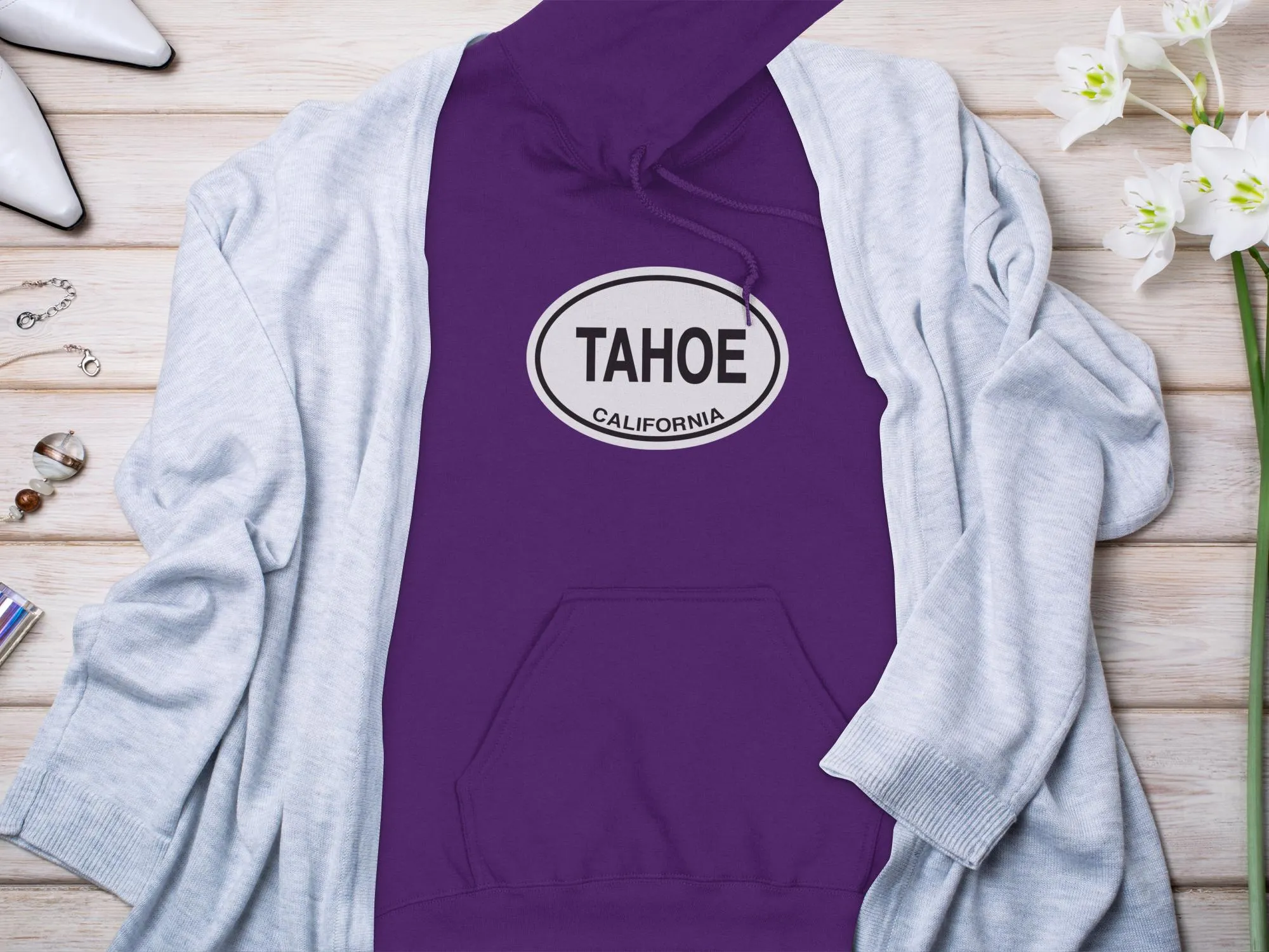 Lake Tahoe Mens Hoodie - Warm Apparel for Mountain Getaways