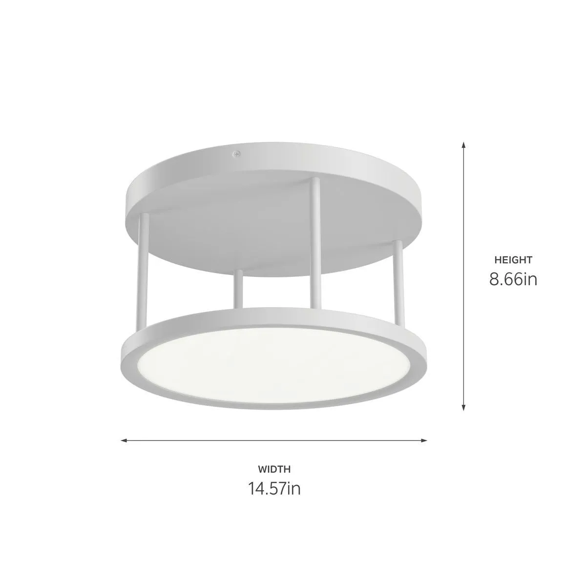 Lavi 15 in. LED Semi flush Mount Light White finish