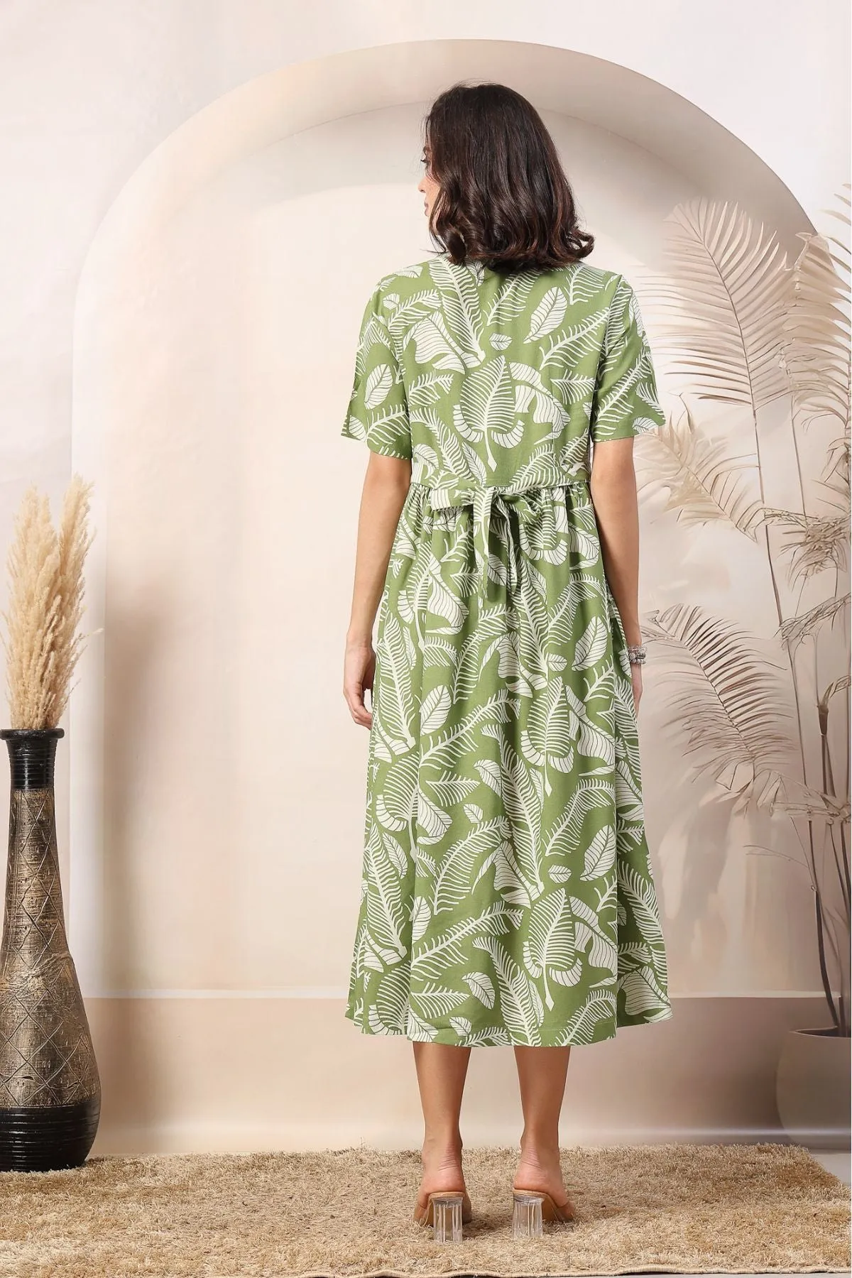 Leafy Chic Comfort Maternity Zipless Feeding Dress