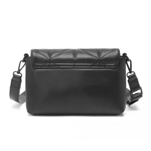 Miss Lulu Chic Quilted Shoulder Bag - Elegant Black PU Leather Handbag for Women