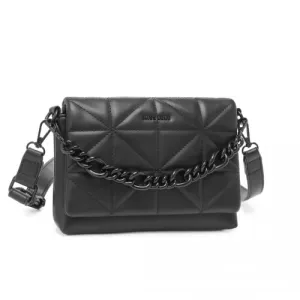 Miss Lulu Chic Quilted Shoulder Bag - Elegant Black PU Leather Handbag for Women