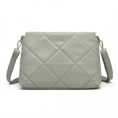 Miss Lulu Green PU Leather Rhombus Shoulder Bag - Stylish Women's Handbag