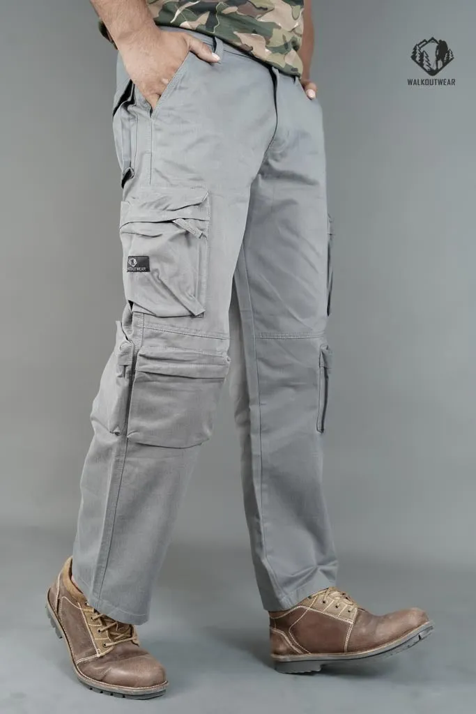 MULTI POCKET- Baggy - Loose Fit Cargo (grey)