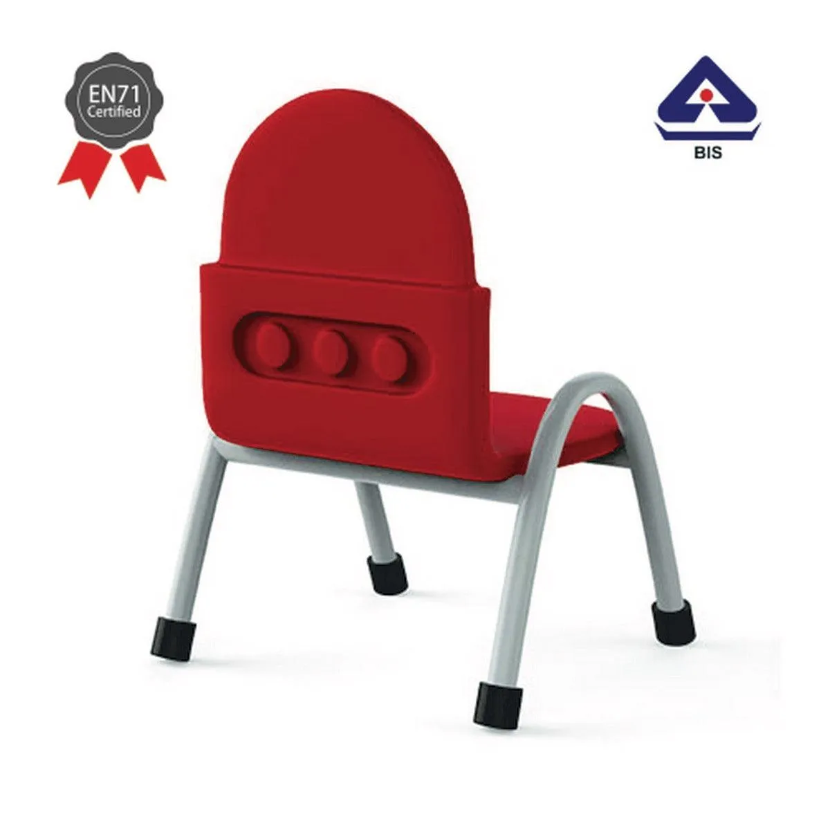 Ok Play Robo Chair, Study Chair, Sturdy And Durable Chair, Plastic Chair, Perfect For Home, Creches And School, Red, 5 to 10 Years, Height 12 Inches