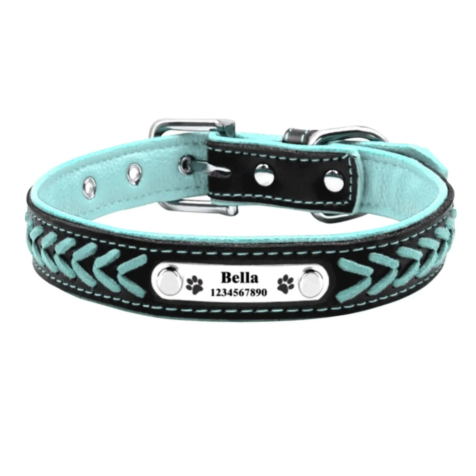 Personalized Leather Dog Collar: Stylish & Adjustable for All Breeds