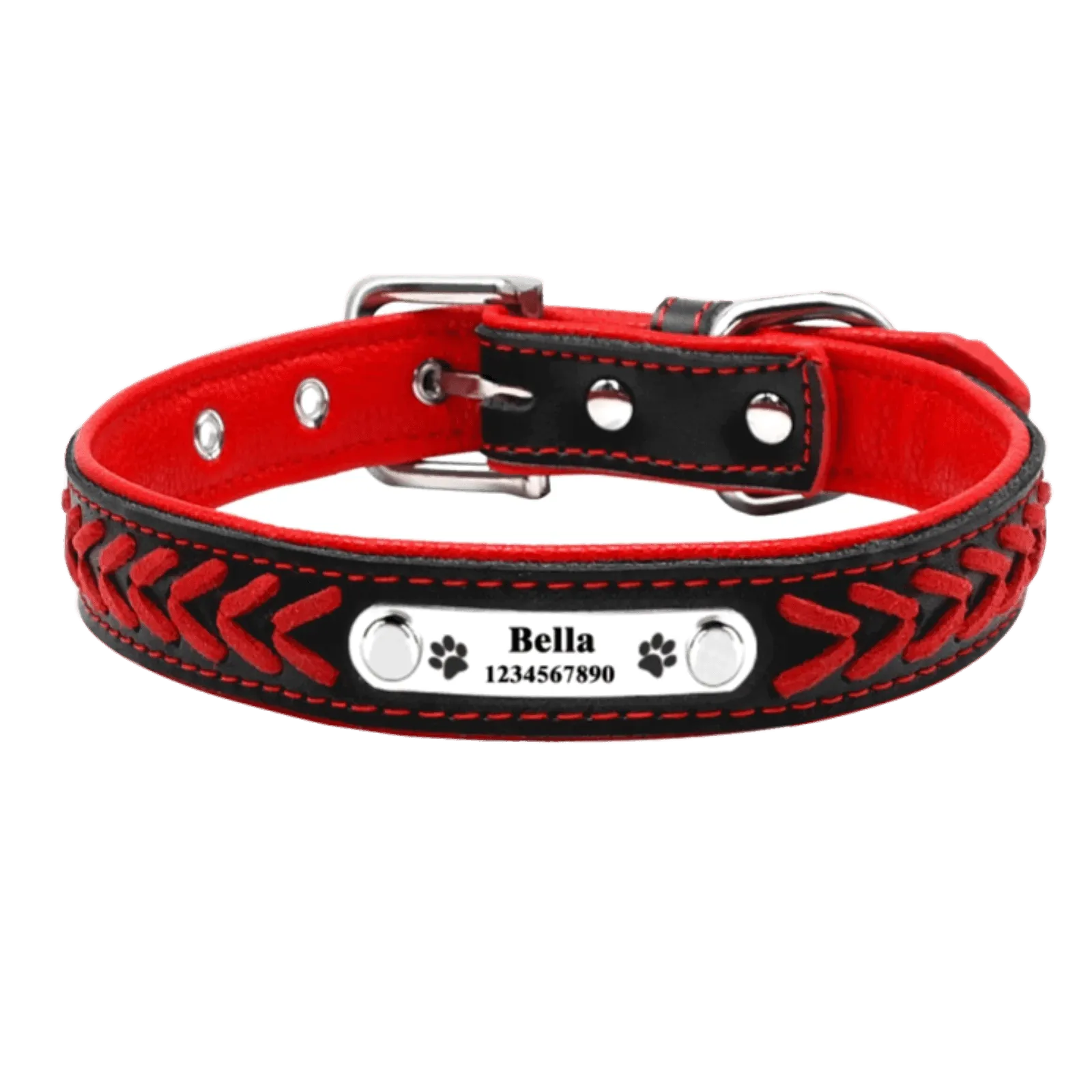 Personalized Leather Dog Collar: Stylish & Adjustable for All Breeds