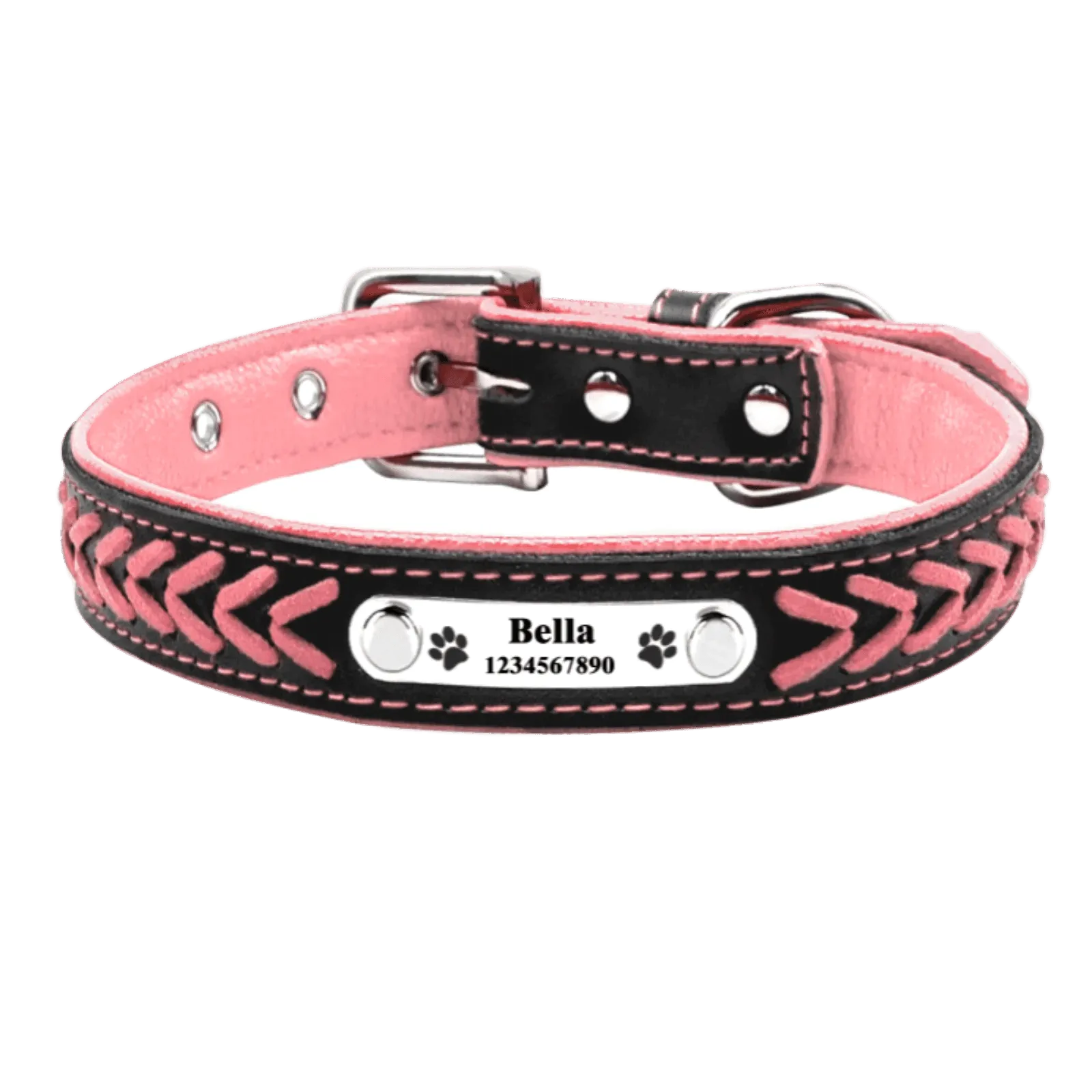 Personalized Leather Dog Collar: Stylish & Adjustable for All Breeds