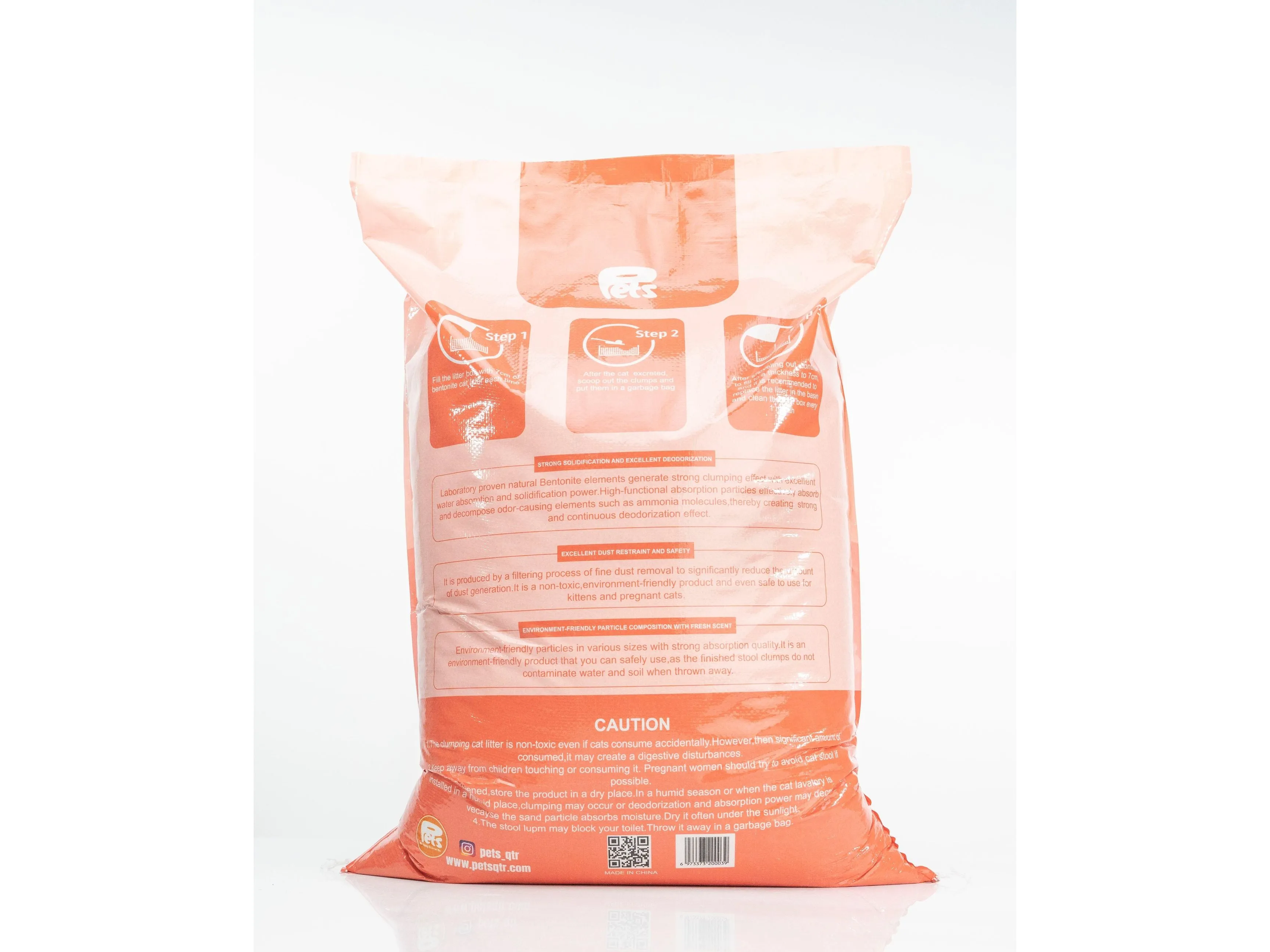 Pets Bentonite Cat Litter with Peach Scent  20kg