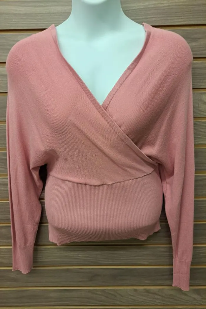 Pink Ribbed Pull Over Sweater