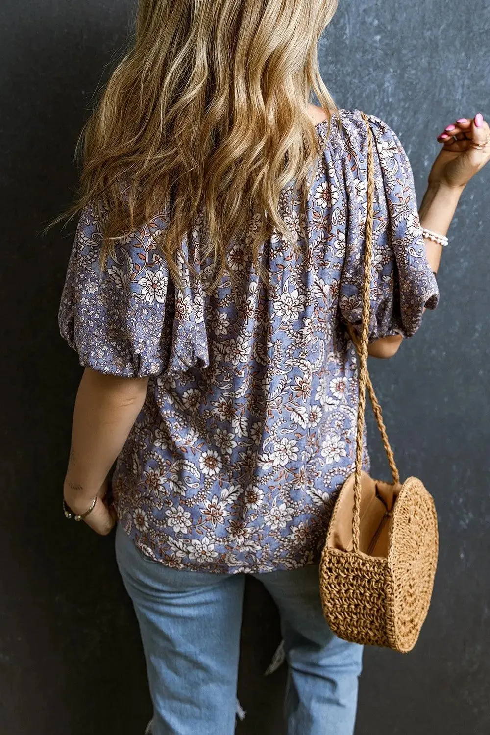 Printed Tie Neck Half Sleeve Blouse - Stylish and Comfortable Women's Top