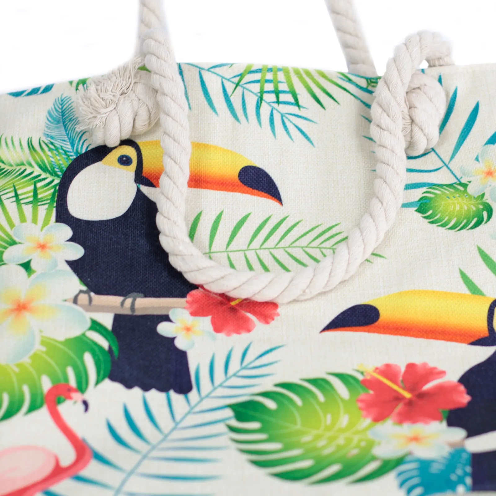 Rope Handle Bag - Tropical Toucan | Stylish & Durable Beach Tote Bag