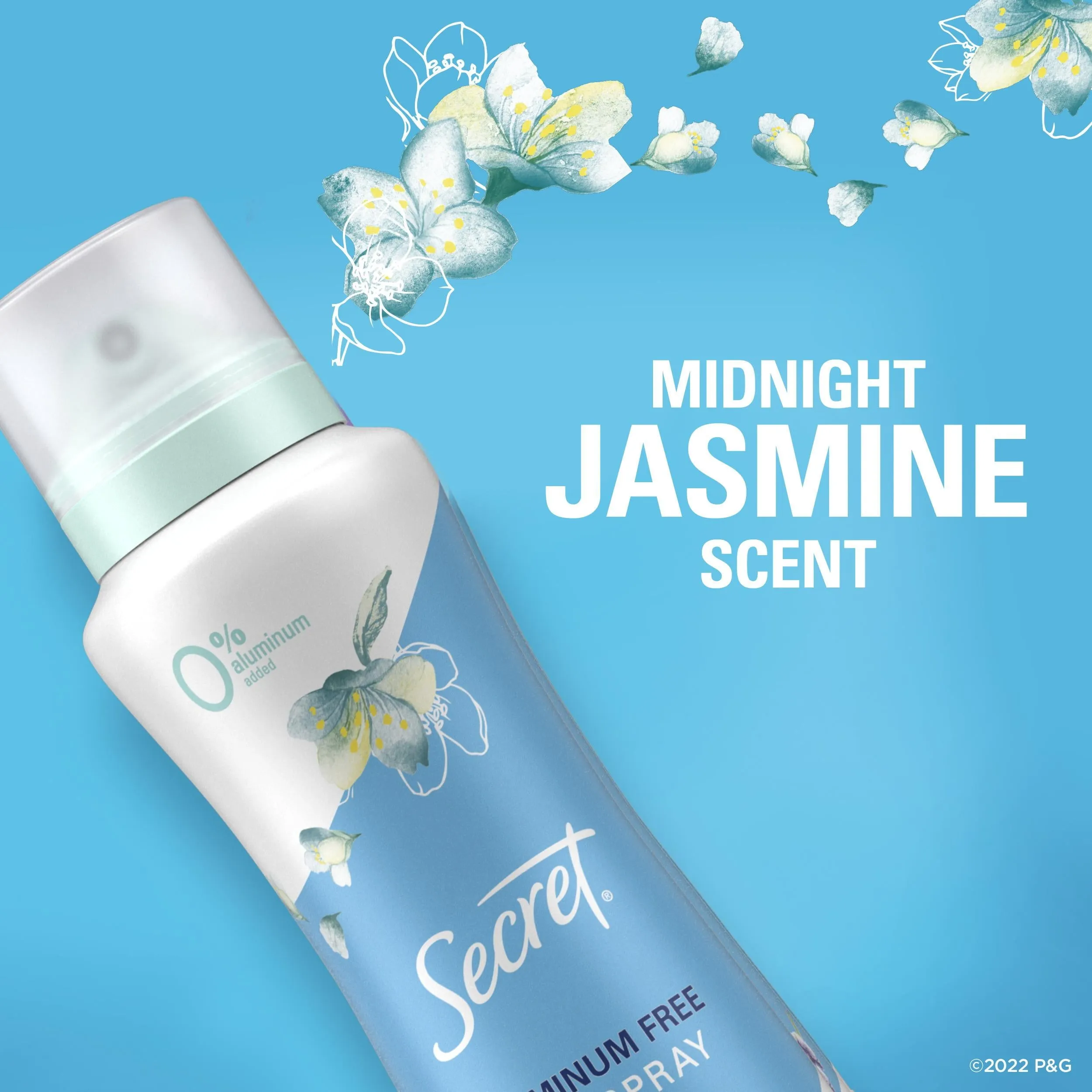 Secret Dry Spray Aluminum Free Deodorant for Women, Midnight Jasmine, 4.1 oz