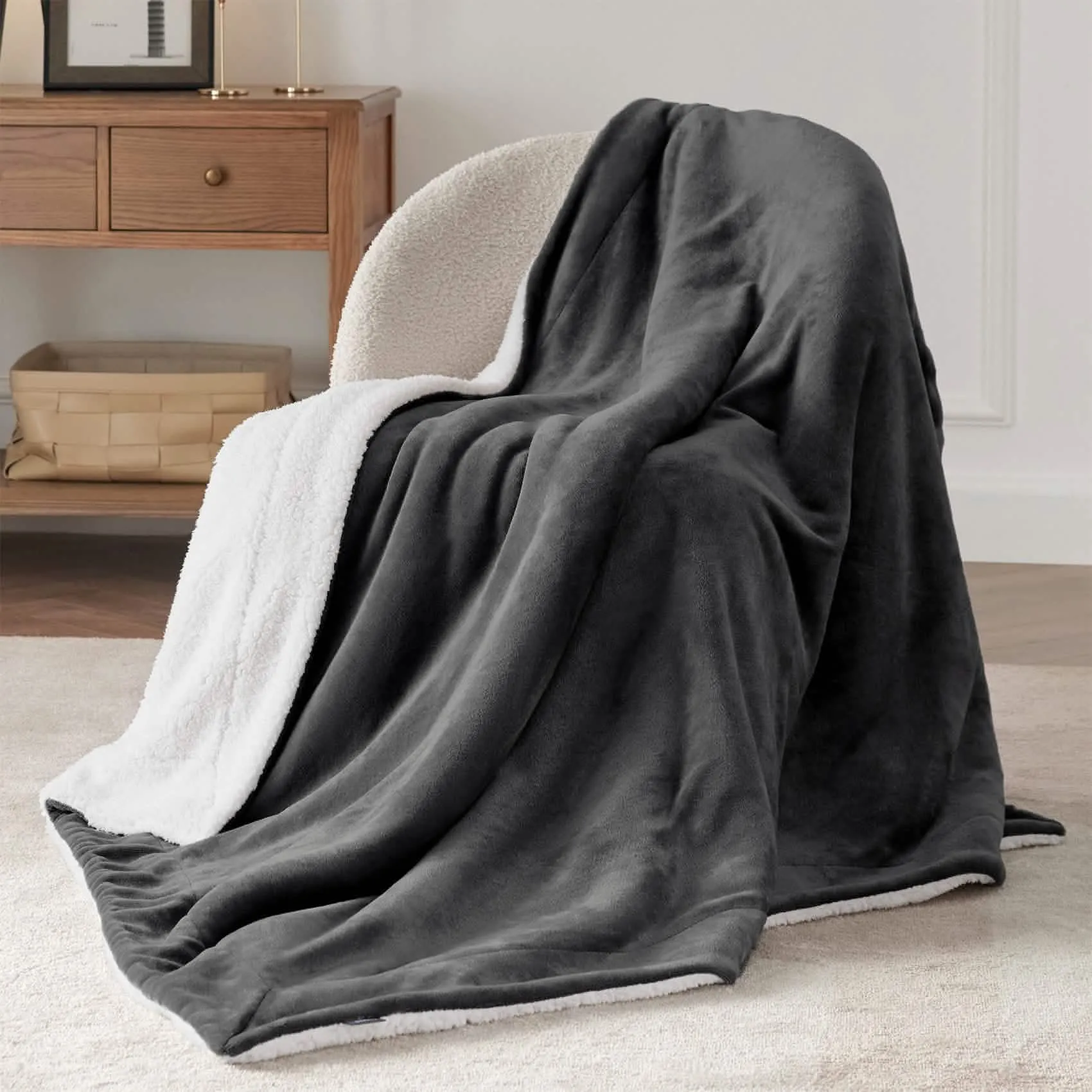 Sherpa and Fleece Reversible Blanket