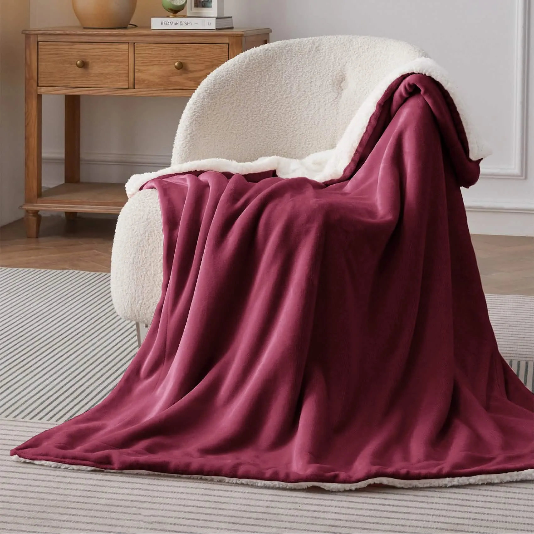 Sherpa and Fleece Reversible Blanket