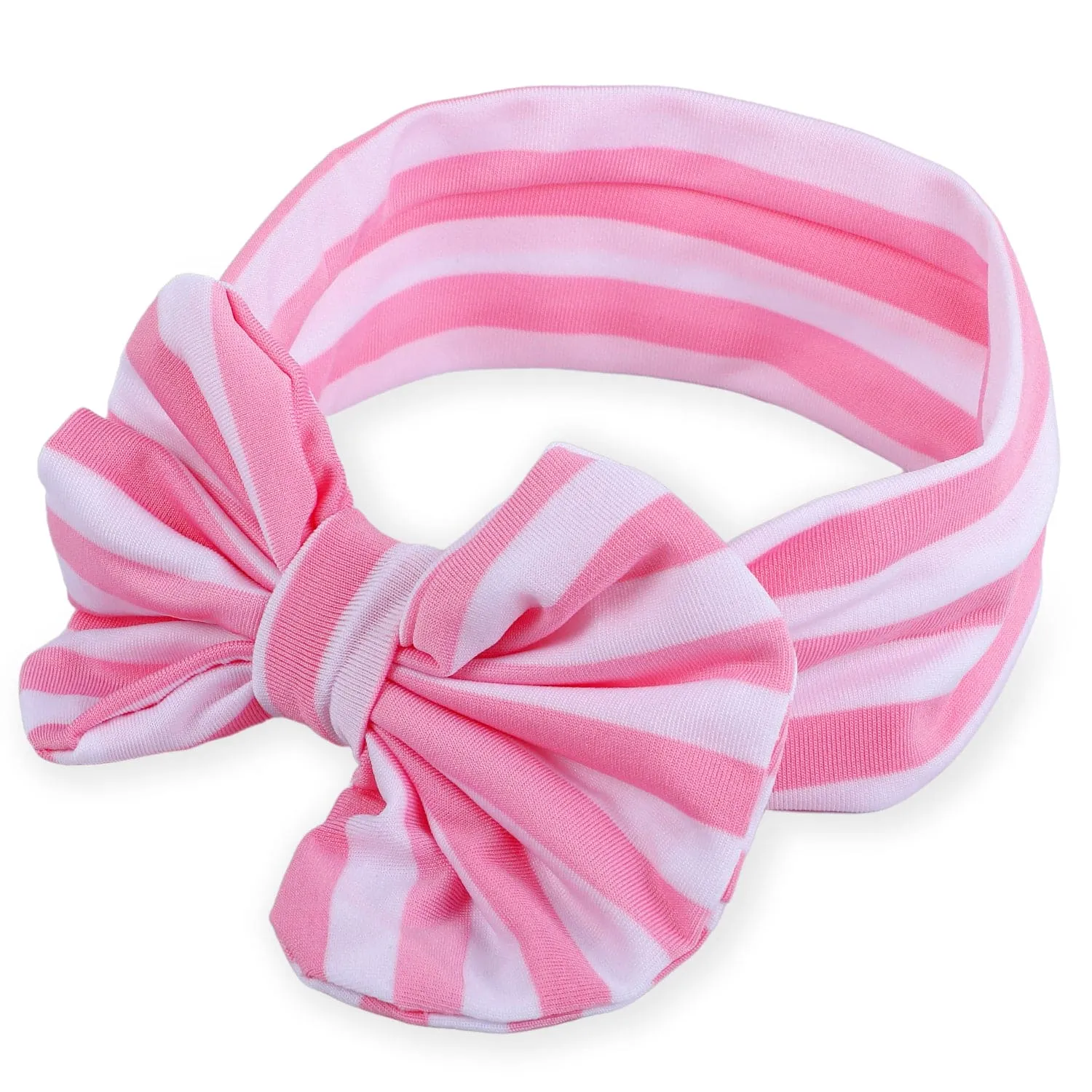 Stripes Soft Bow Headbands 2 Pcs - Red, Pink