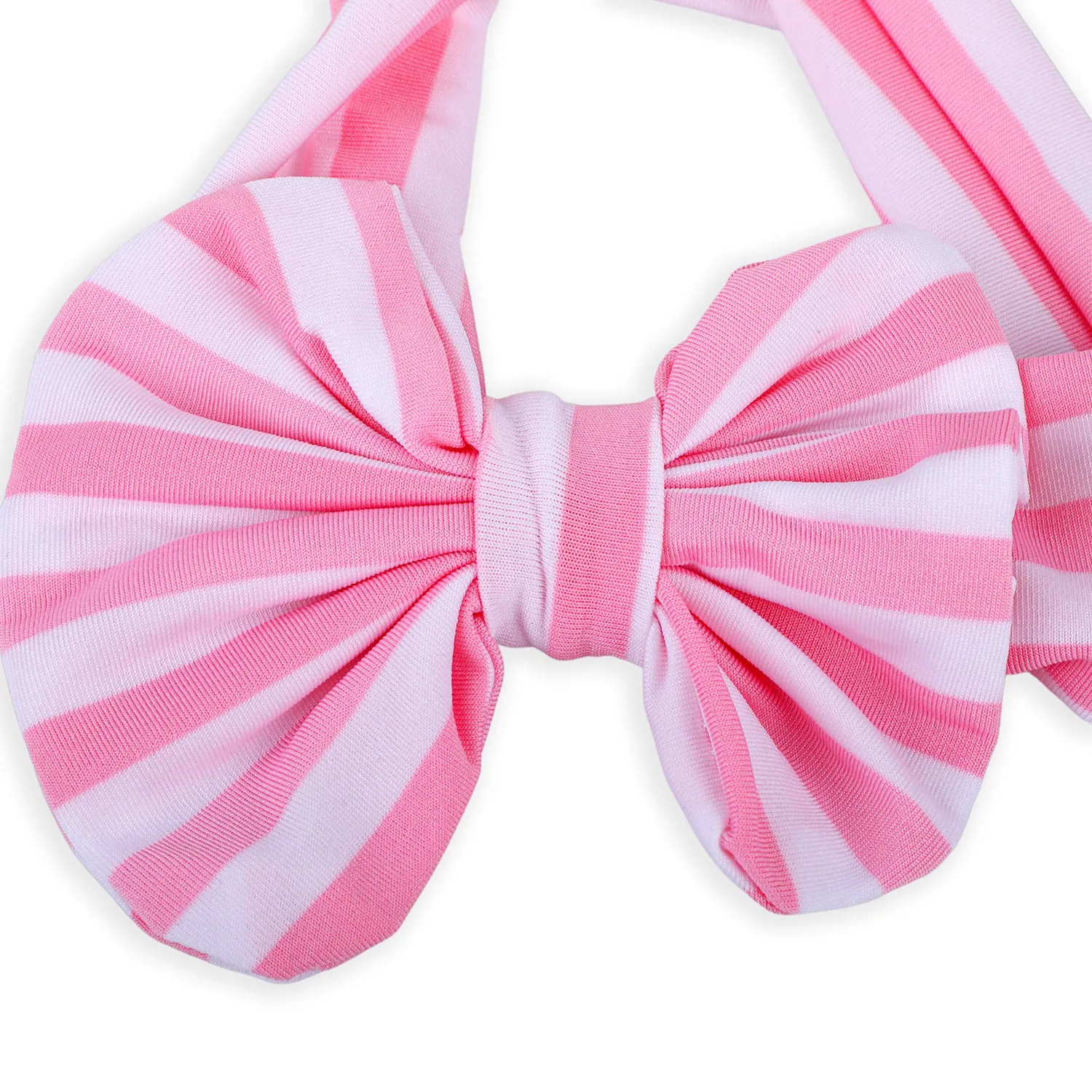 Stripes Soft Bow Headbands 2 Pcs - Red, Pink